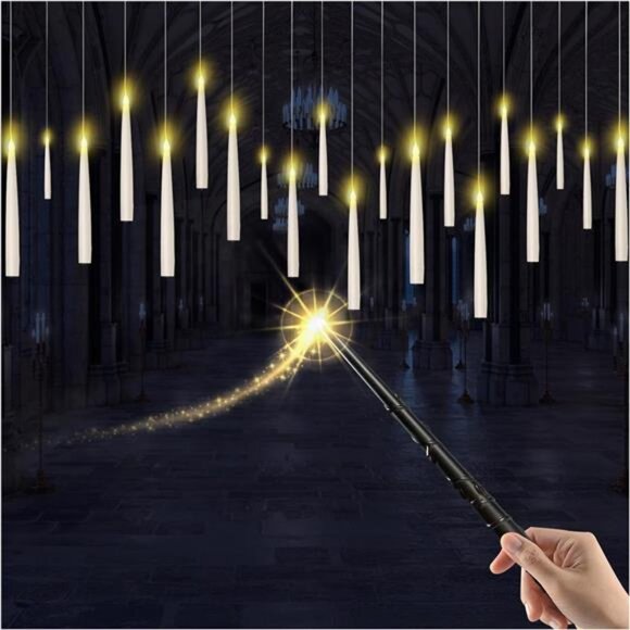 20PCS Floating LED Candles with Wand - Flickering Warm Light - Picture 1 of 7